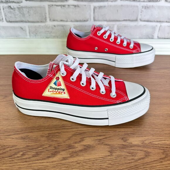 ⭐Converse Chuck Taylor Lift Platform Low Sz 5 Men's Shoes Sneakers Red A14905C - Picture 2 of 10